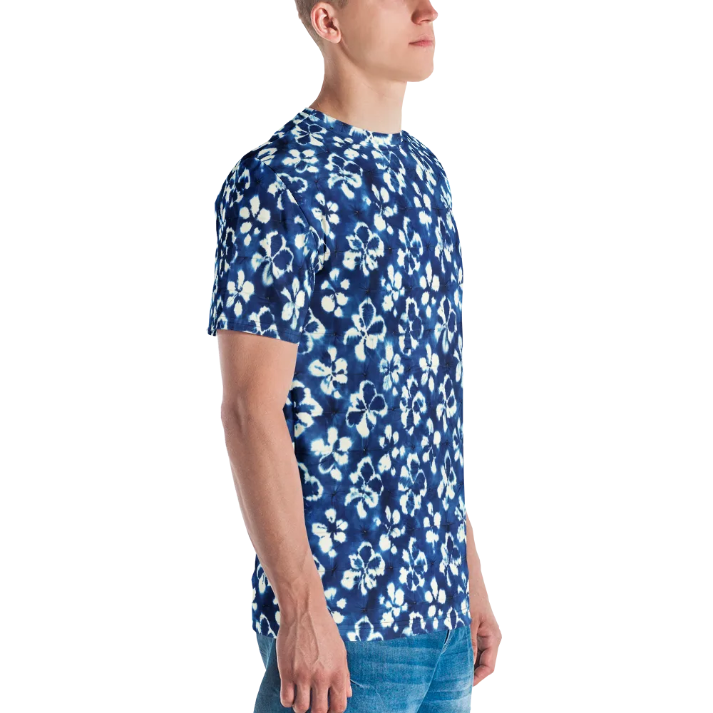 Shibori Garden on Men's Crew Neck T-Shirt — Right