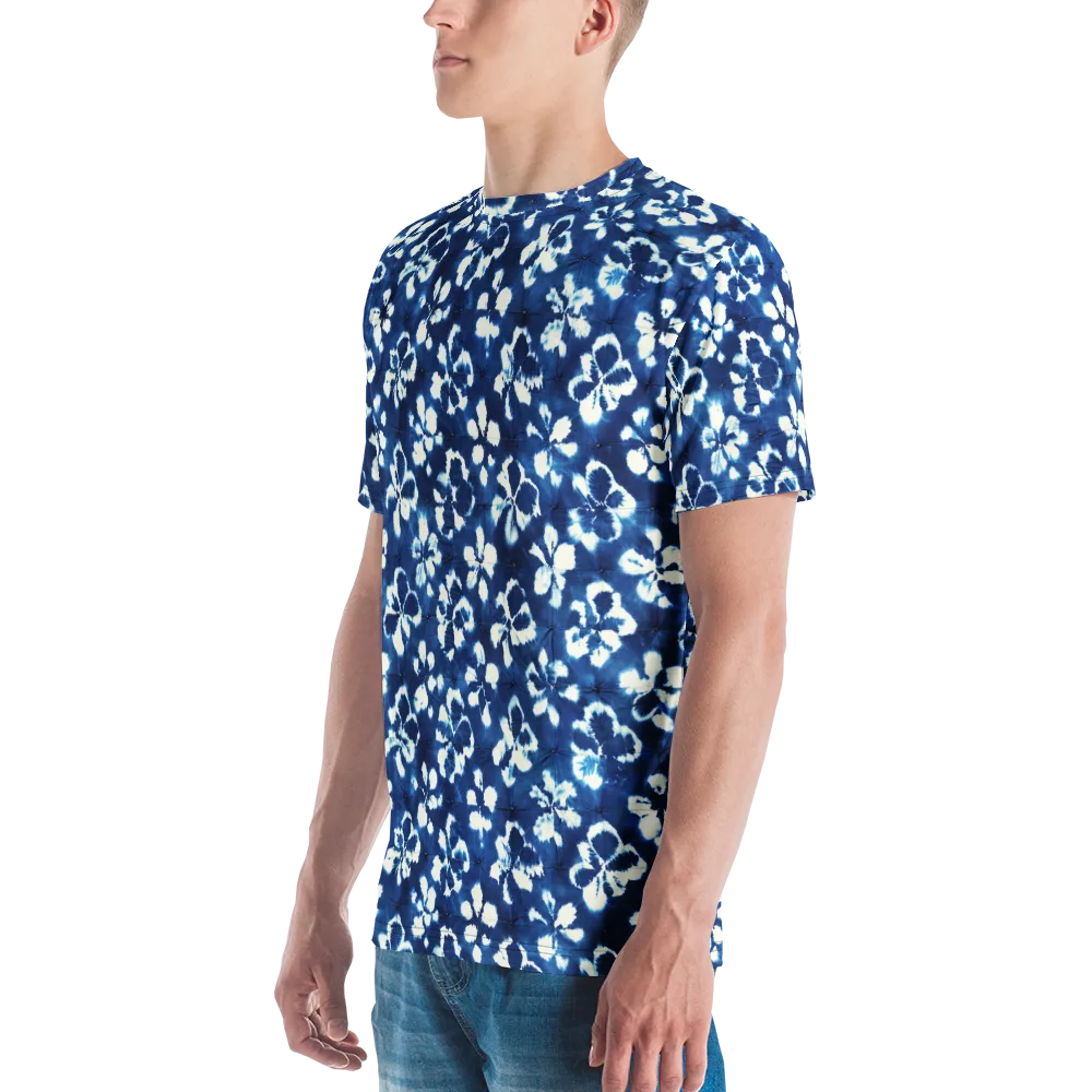 Shibori Garden on Men's Crew Neck T-Shirt — Left