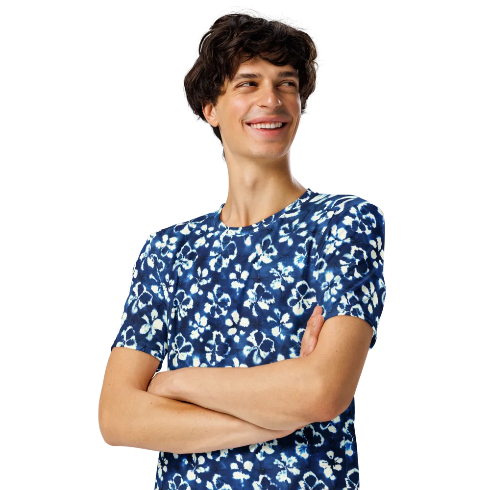Shibori Garden on Men's Crew Neck T-Shirt — Left Front