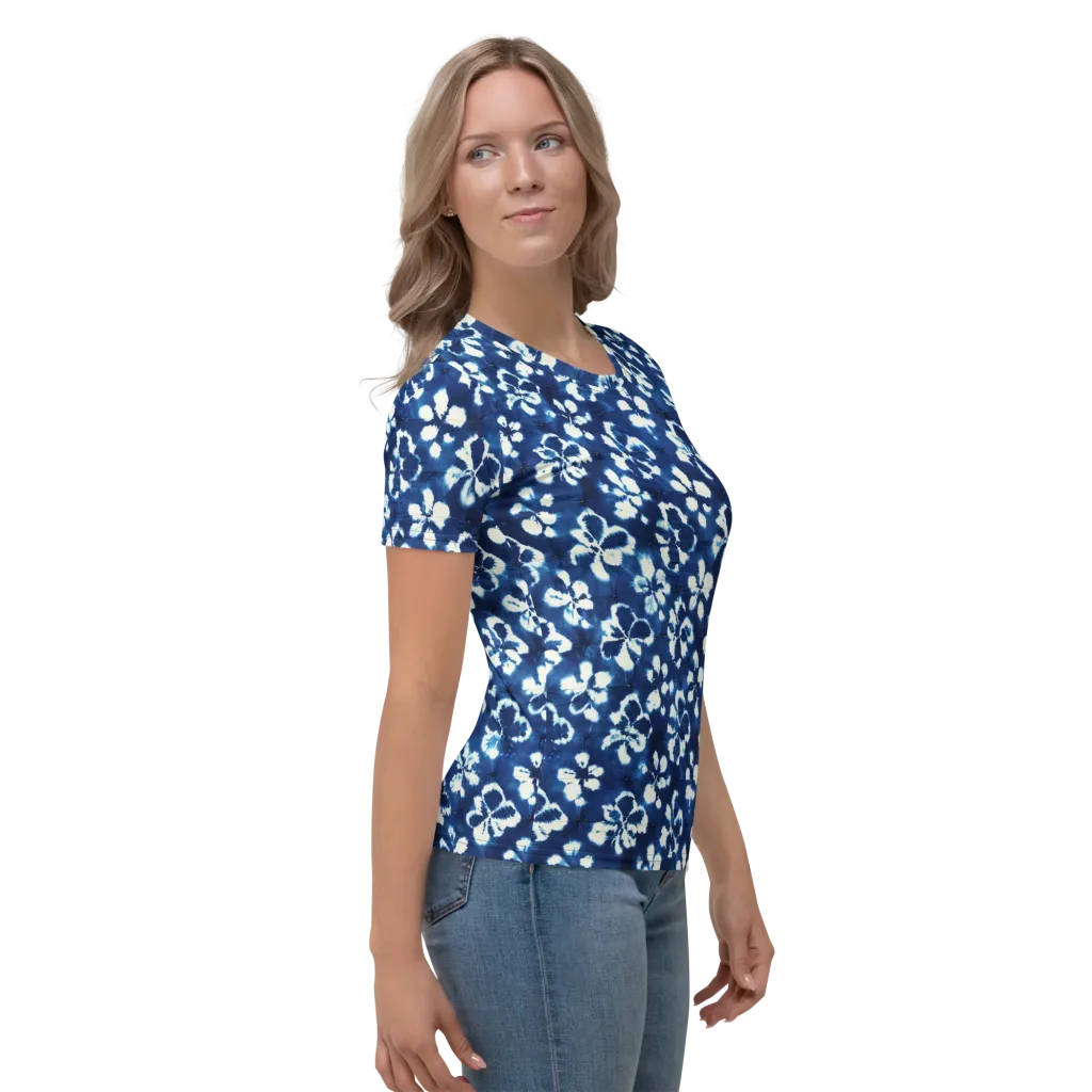 Shibori Garden on Women's Crew Neck T-Shirt — Right