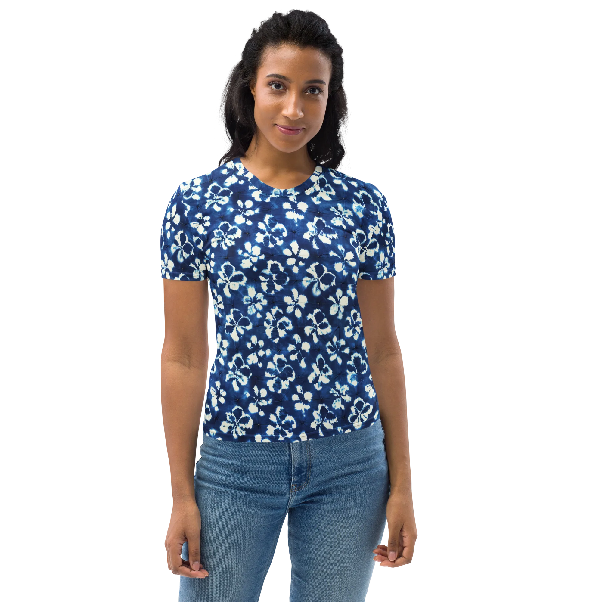 Shibori Garden on Women's Crew Neck T-Shirt — Front