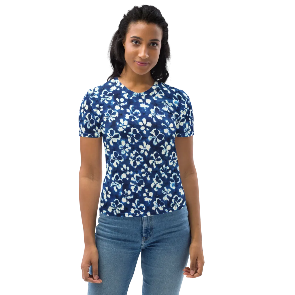 Shibori Garden on Women's Crew Neck T-Shirt — Front