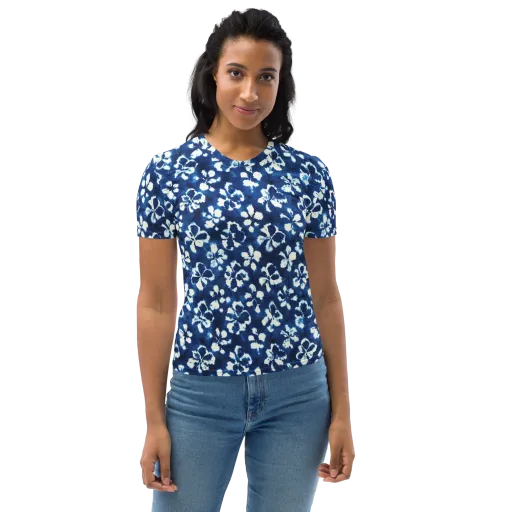 Shibori Garden on a Women's Crew Neck T-Shirt