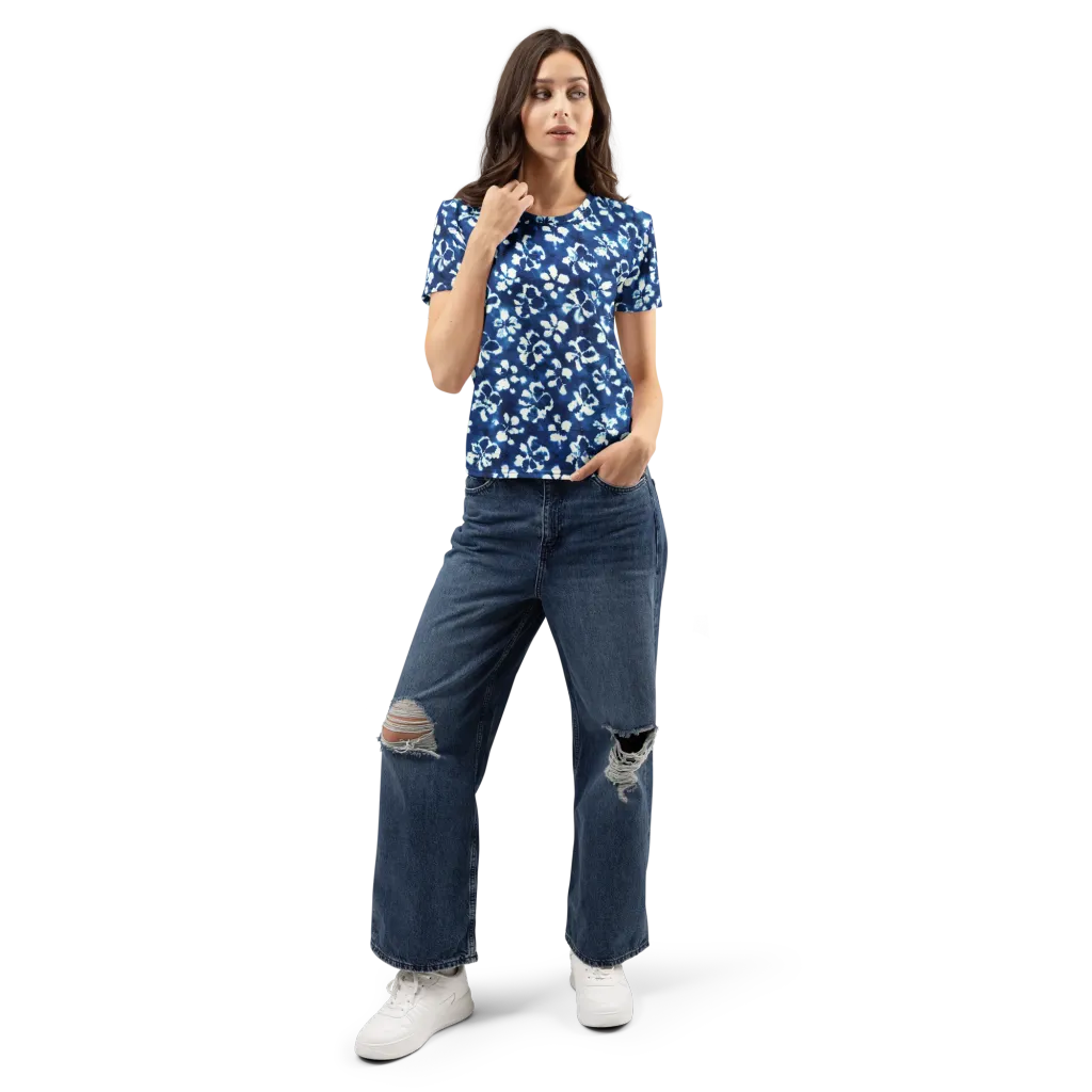 Shibori Garden on Women's Crew Neck T-Shirt — Front