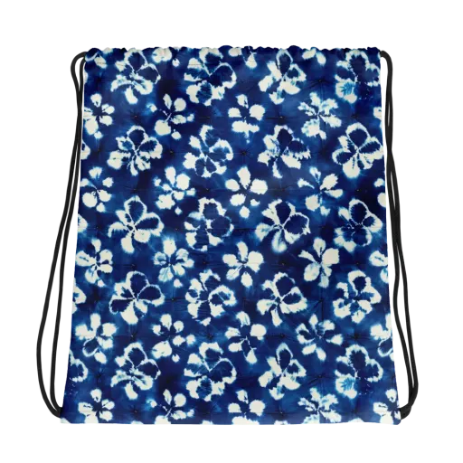 Shibori Garden on a Drawstring Bag