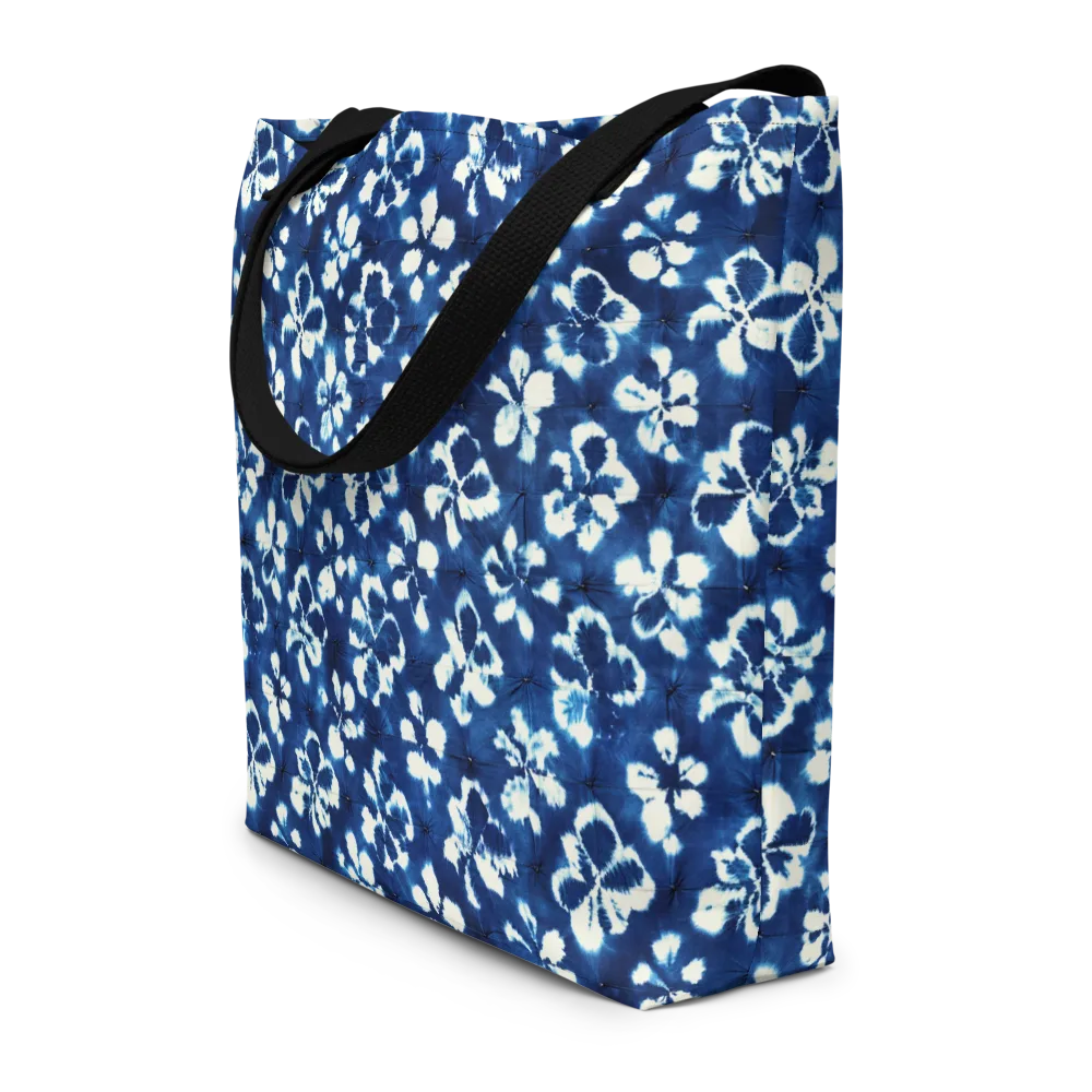 Shibori Garden on Large Tote Bag W/ Pocket — Front