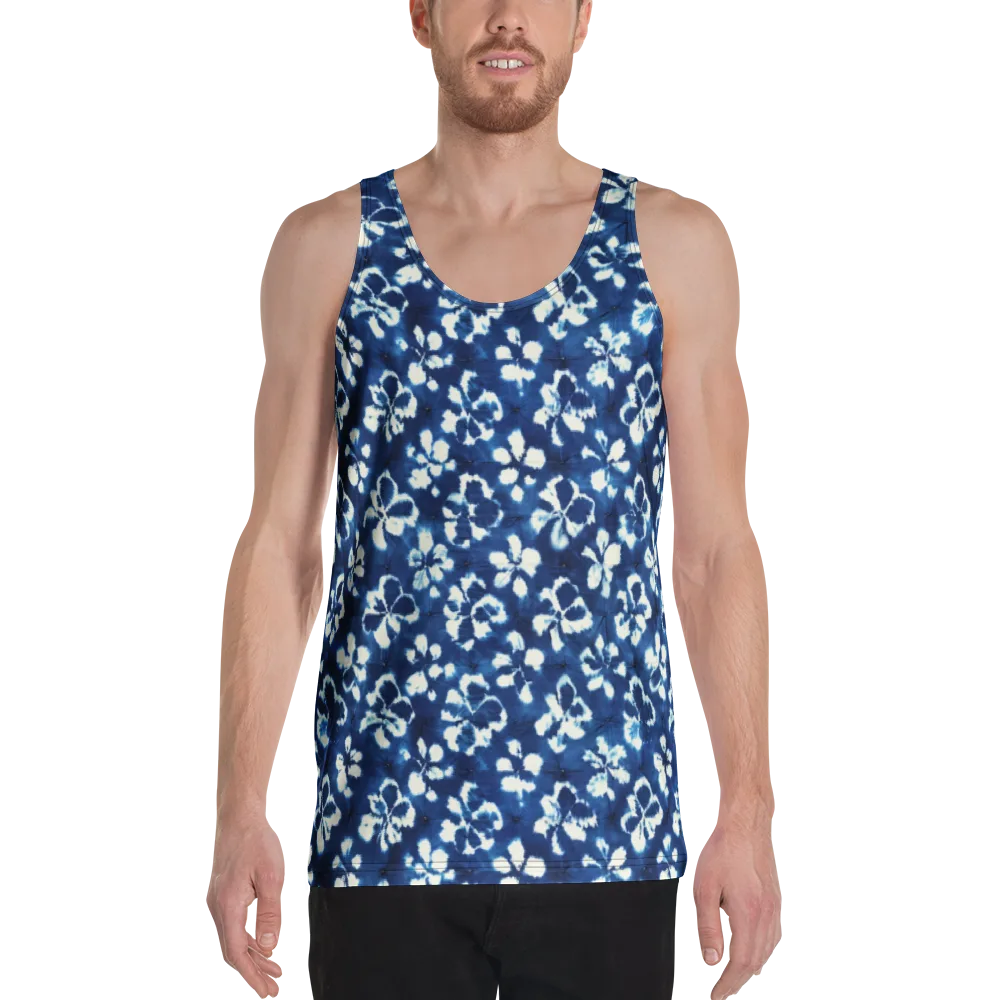Shibori Garden on Men's Tank Top — Front