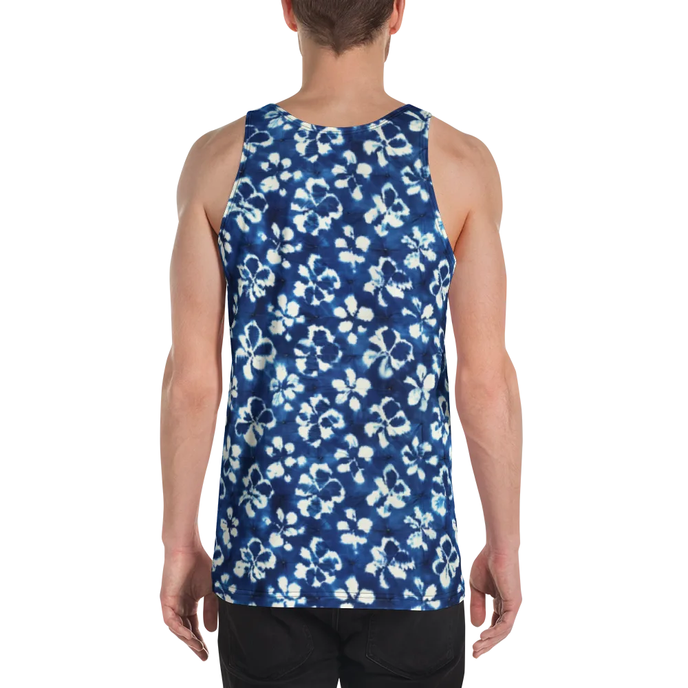 Shibori Garden on Men's Tank Top — Back