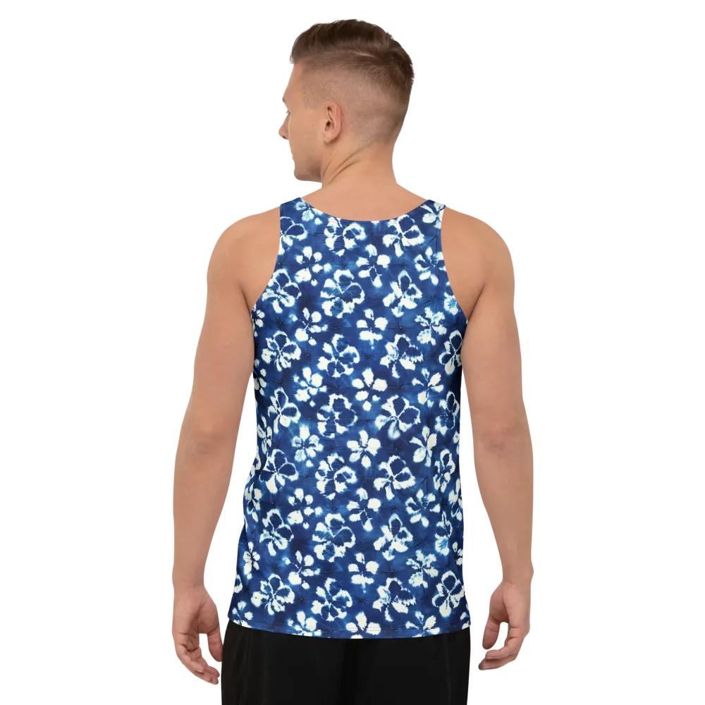Shibori Garden on Men's Tank Top — Back
