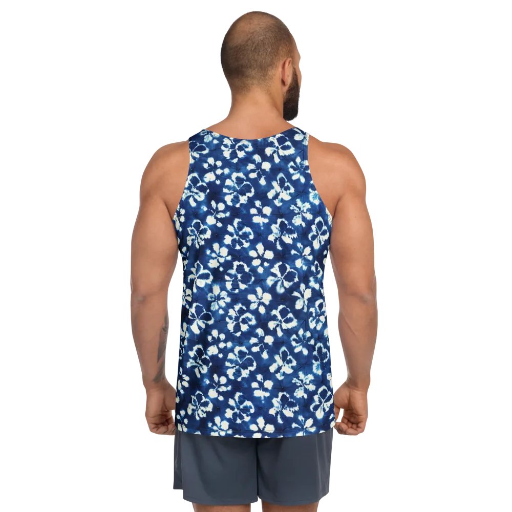 Shibori Garden on Men's Tank Top — Back