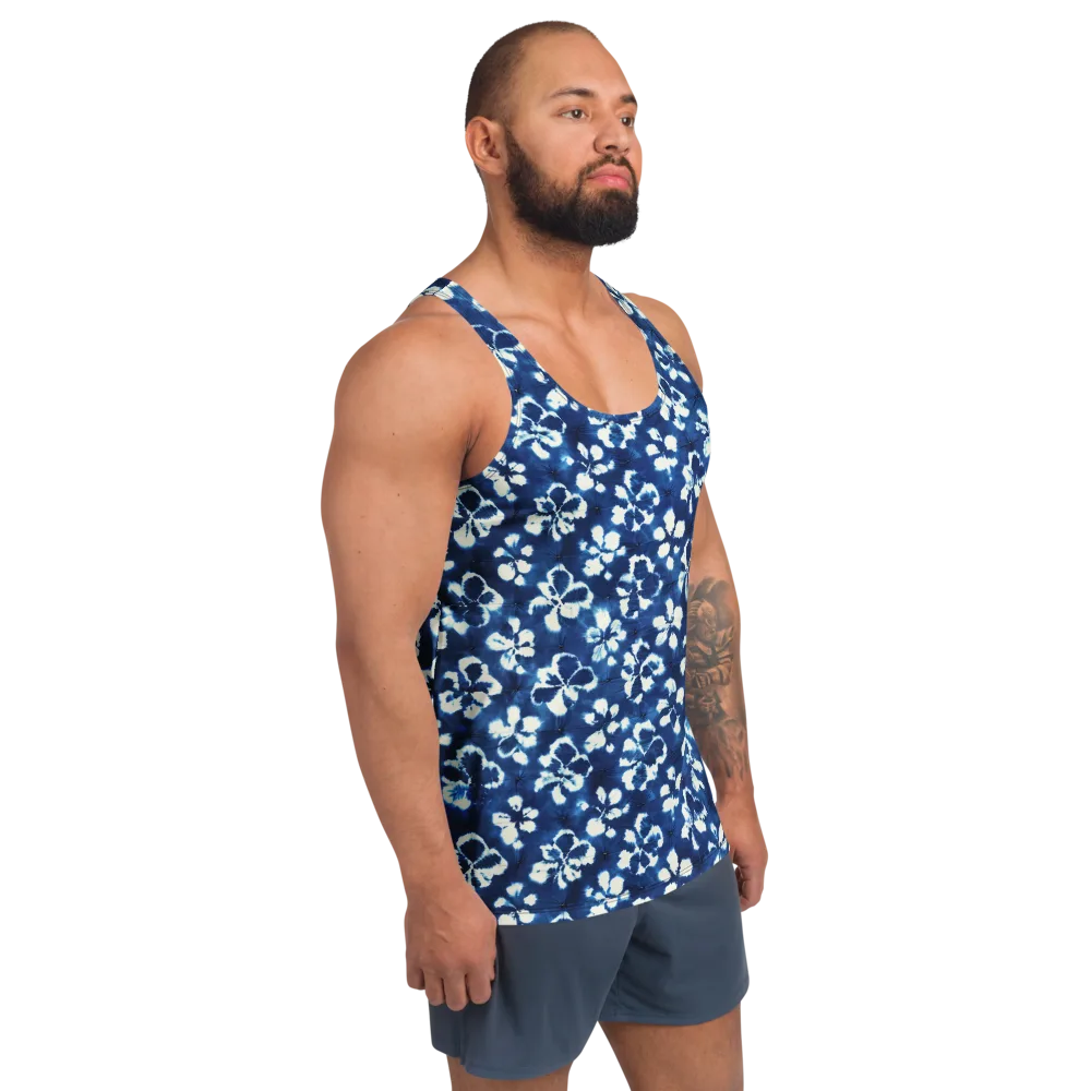 Shibori Garden on Men's Tank Top — Right Front