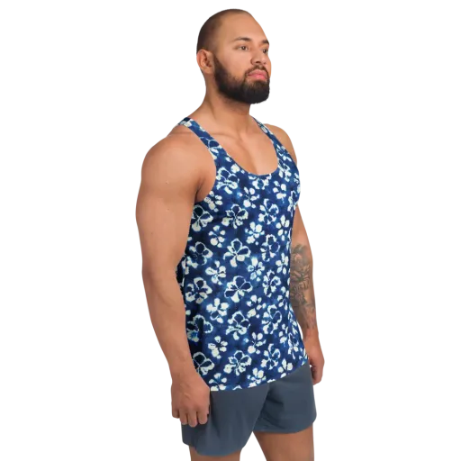 Shibori Garden on a Men's Tank Top