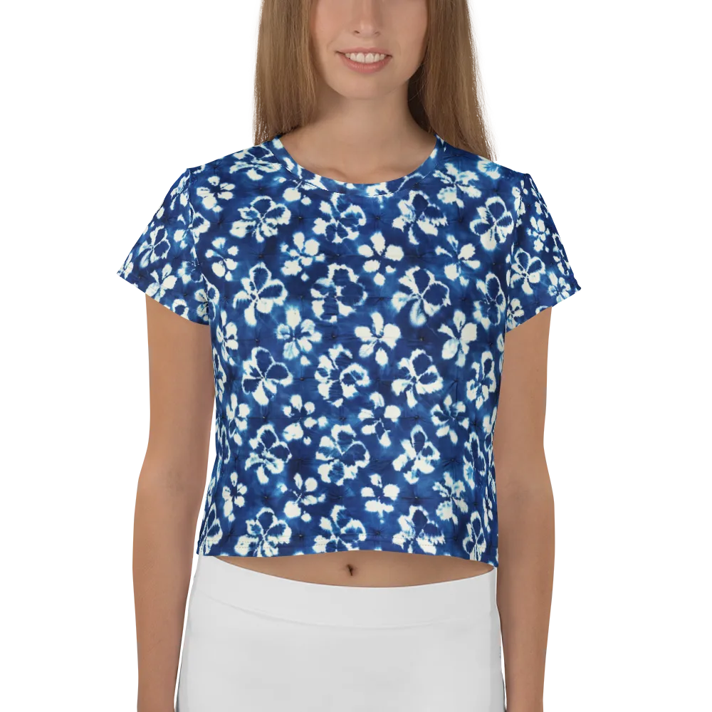 Shibori Garden on Crop Tee — Front