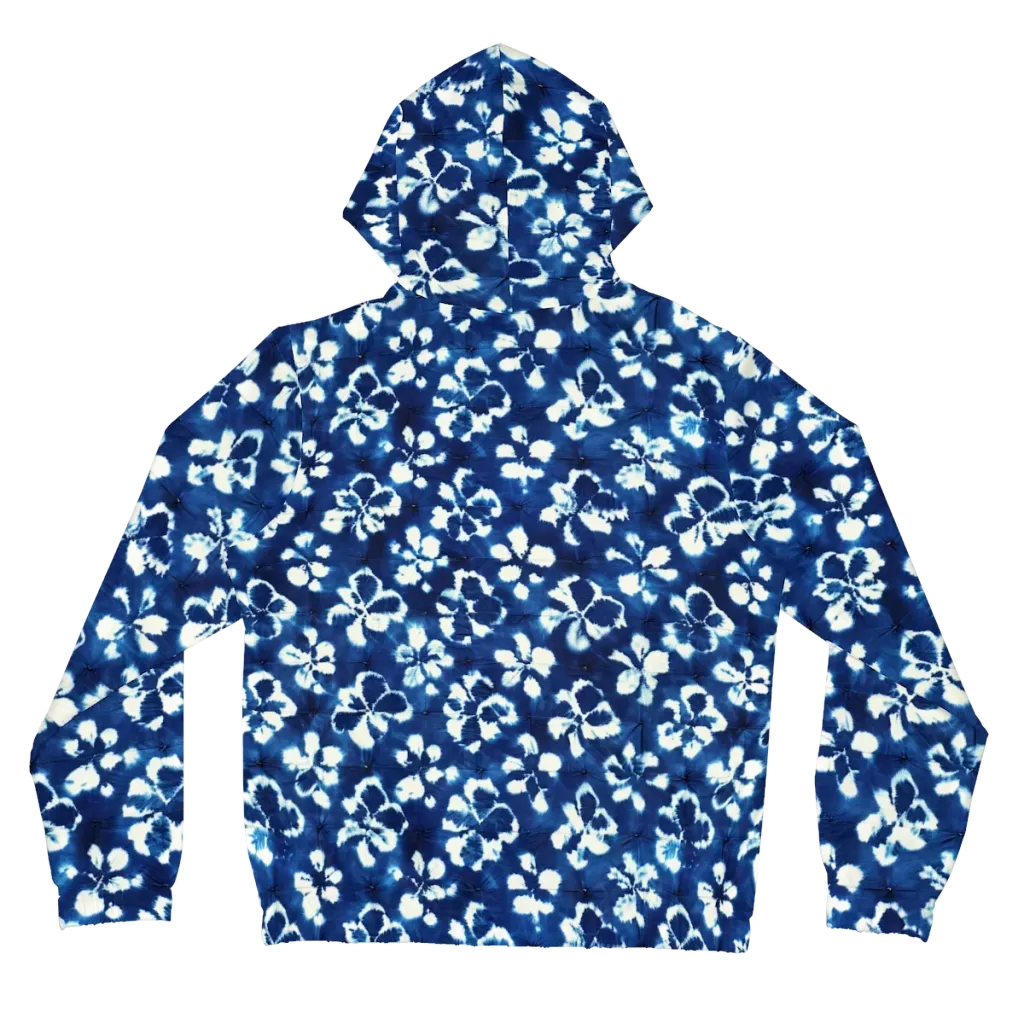 Shibori Garden on Women's Full-Zip Hoodie — Back