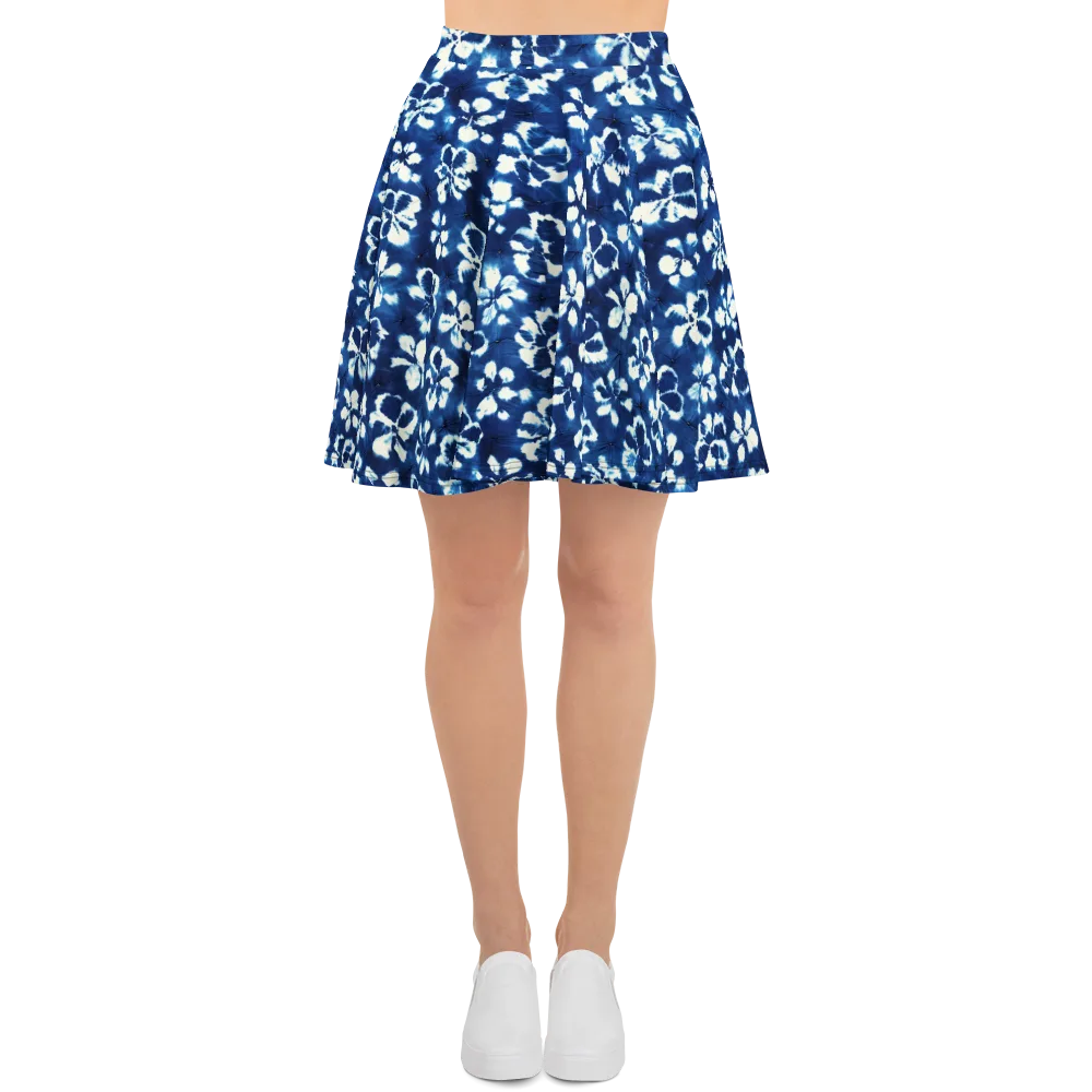 Shibori Garden on Skater Skirt — Front