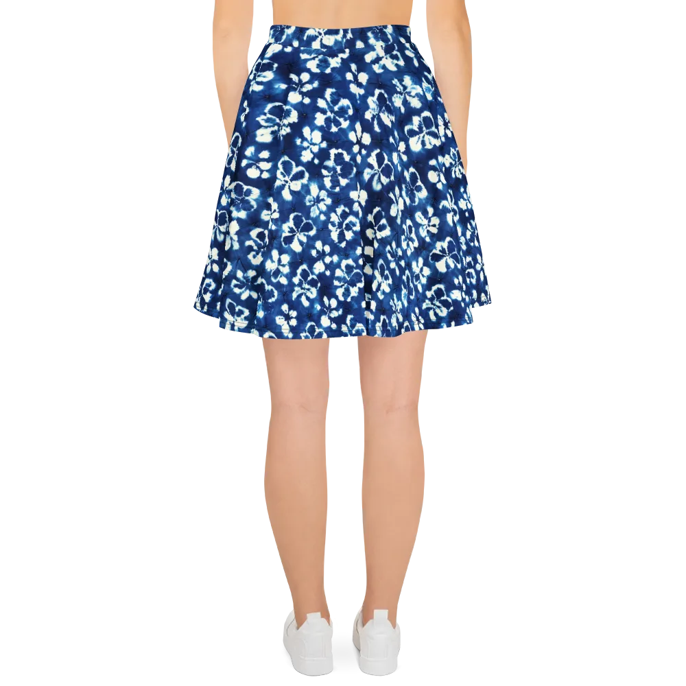 Shibori Garden on Skater Skirt — Back