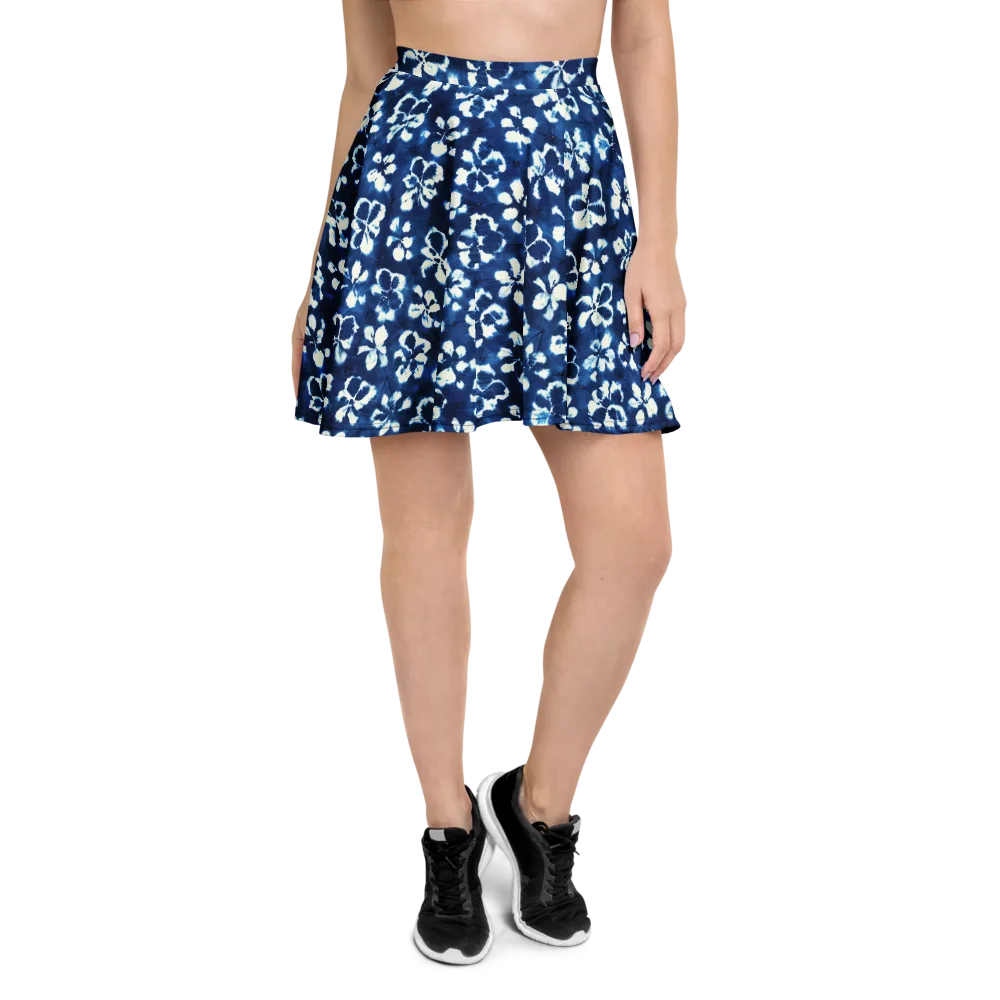 Shibori Garden on Skater Skirt — Front