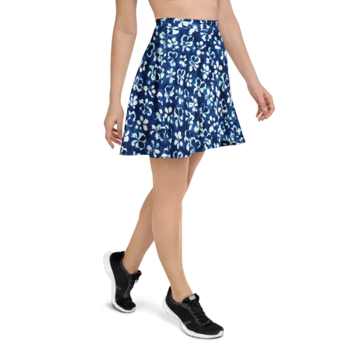 Shibori Garden on a Skater Skirt
