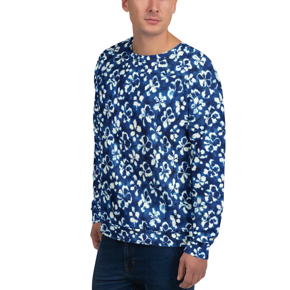 Shibori Garden on Sweatshirt — Left Front
