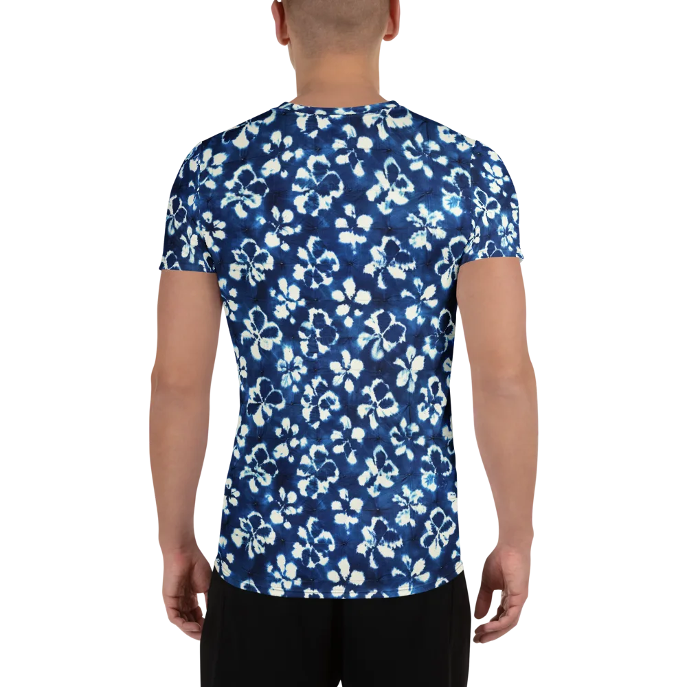 Shibori Garden on Men's Athletic T-Shirt — Back