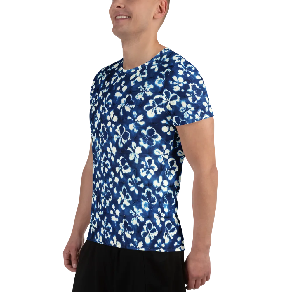 Shibori Garden on Men's Athletic T-Shirt — Left