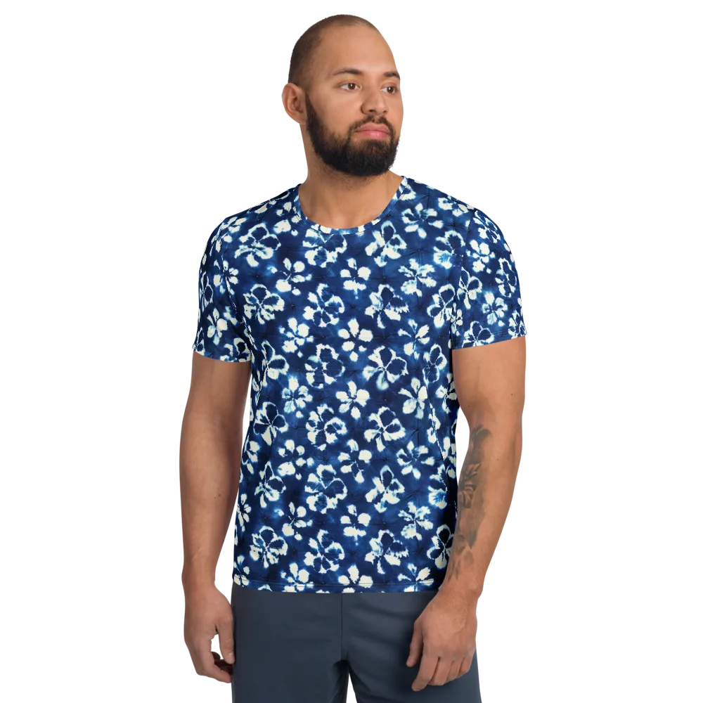 Shibori Garden on Men's Athletic T-Shirt — Front