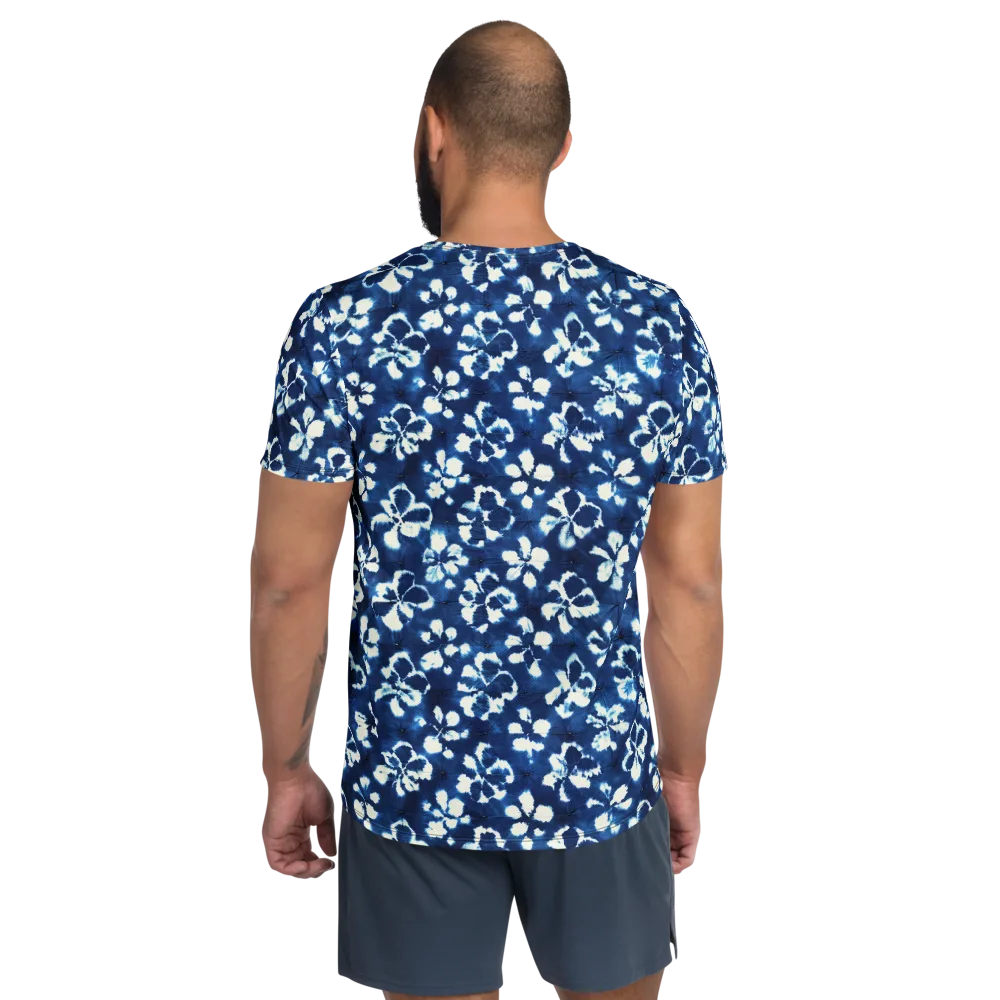 Shibori Garden on Men's Athletic T-Shirt — Back