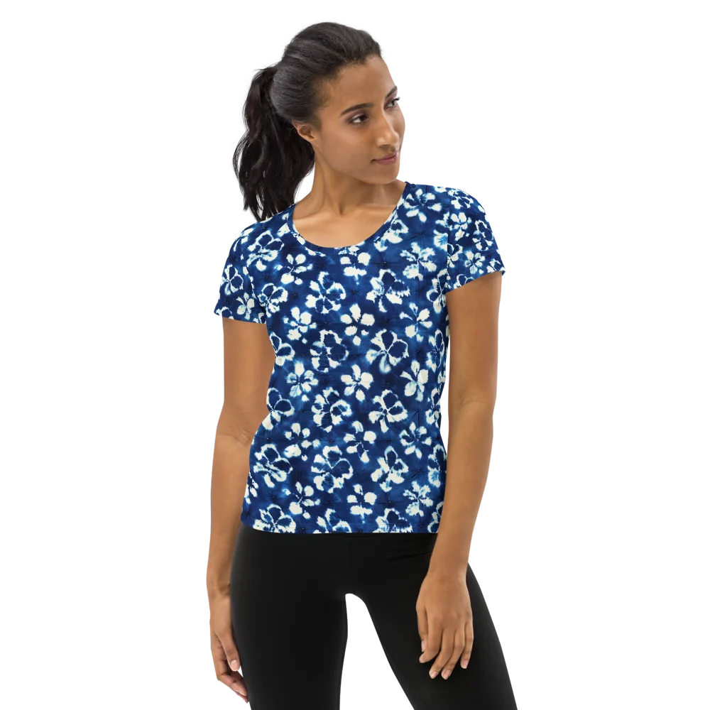 Shibori Garden on Women's Athletic T-Shirt — Front
