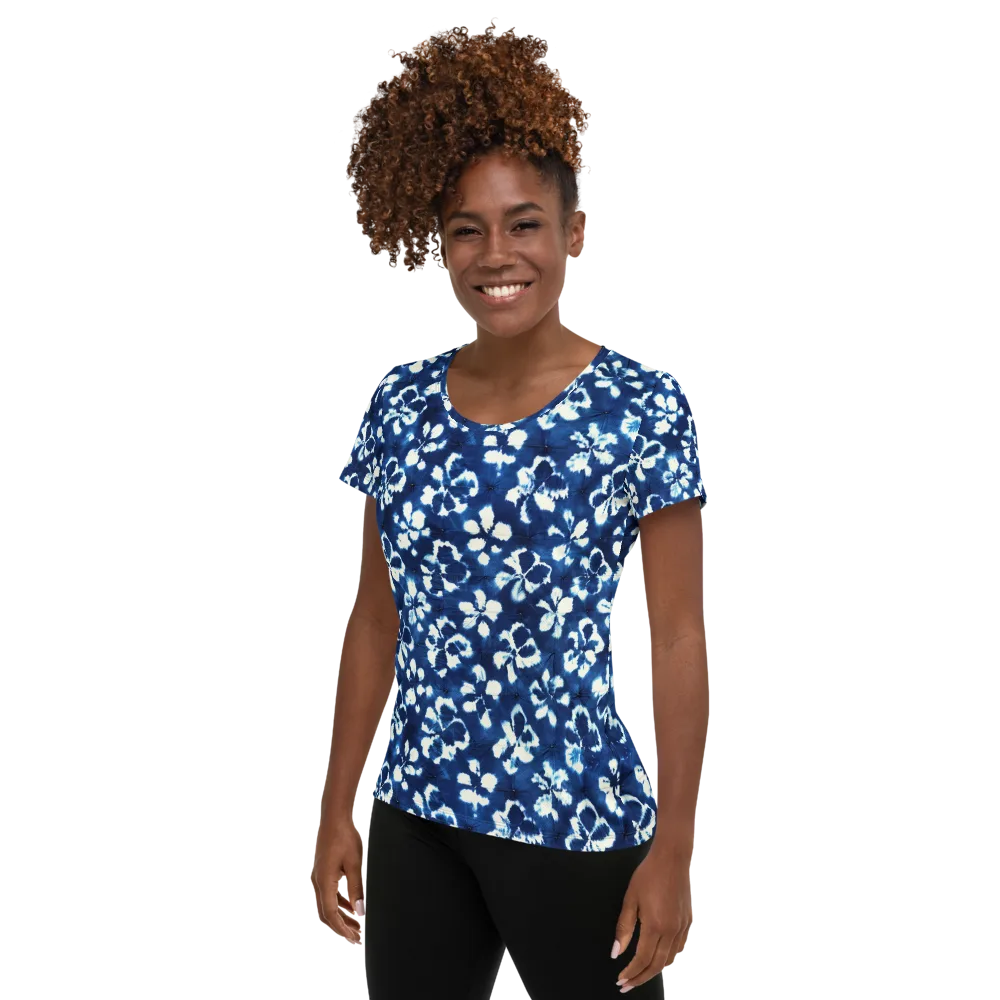Shibori Garden on Women's Athletic T-Shirt — Left