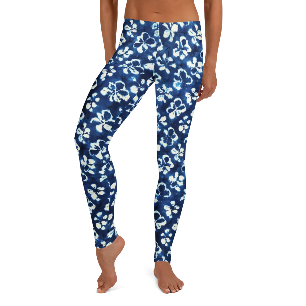 Shibori Garden on Leggings — Front