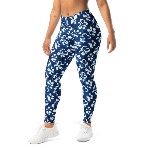 Shibori Garden on a Leggings