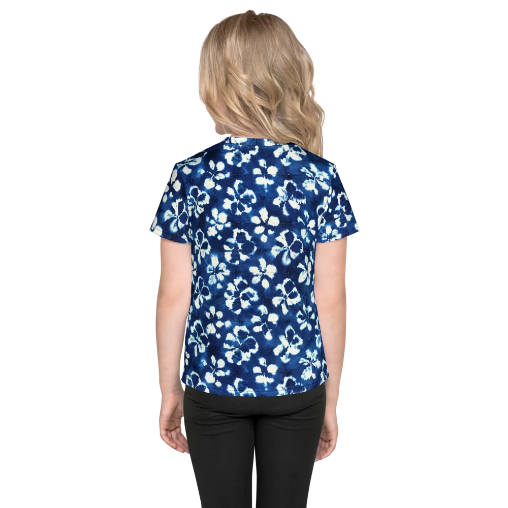 Shibori Garden on Kids Crew Neck T-Shirt — Back