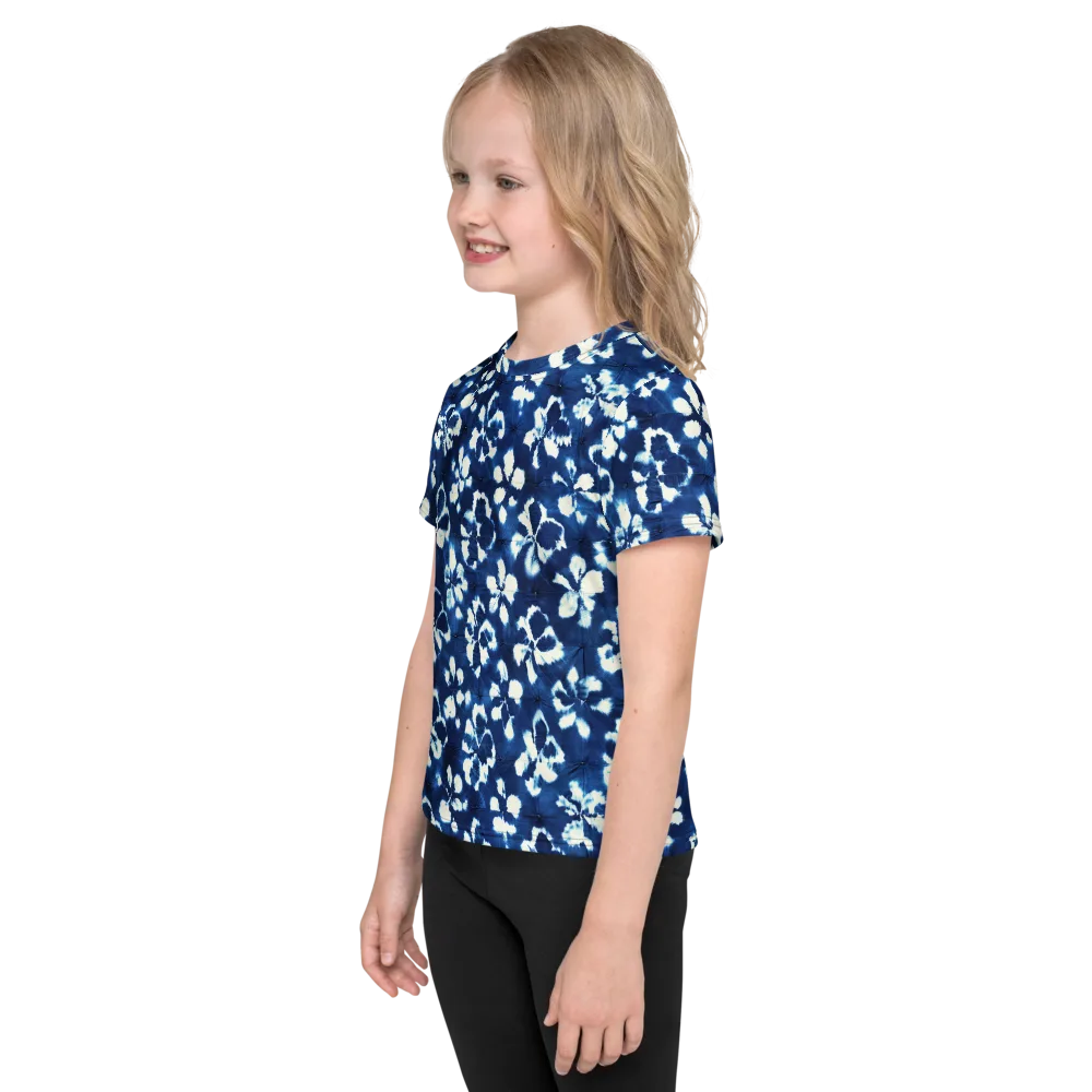Shibori Garden on Kids Crew Neck T-Shirt — Left