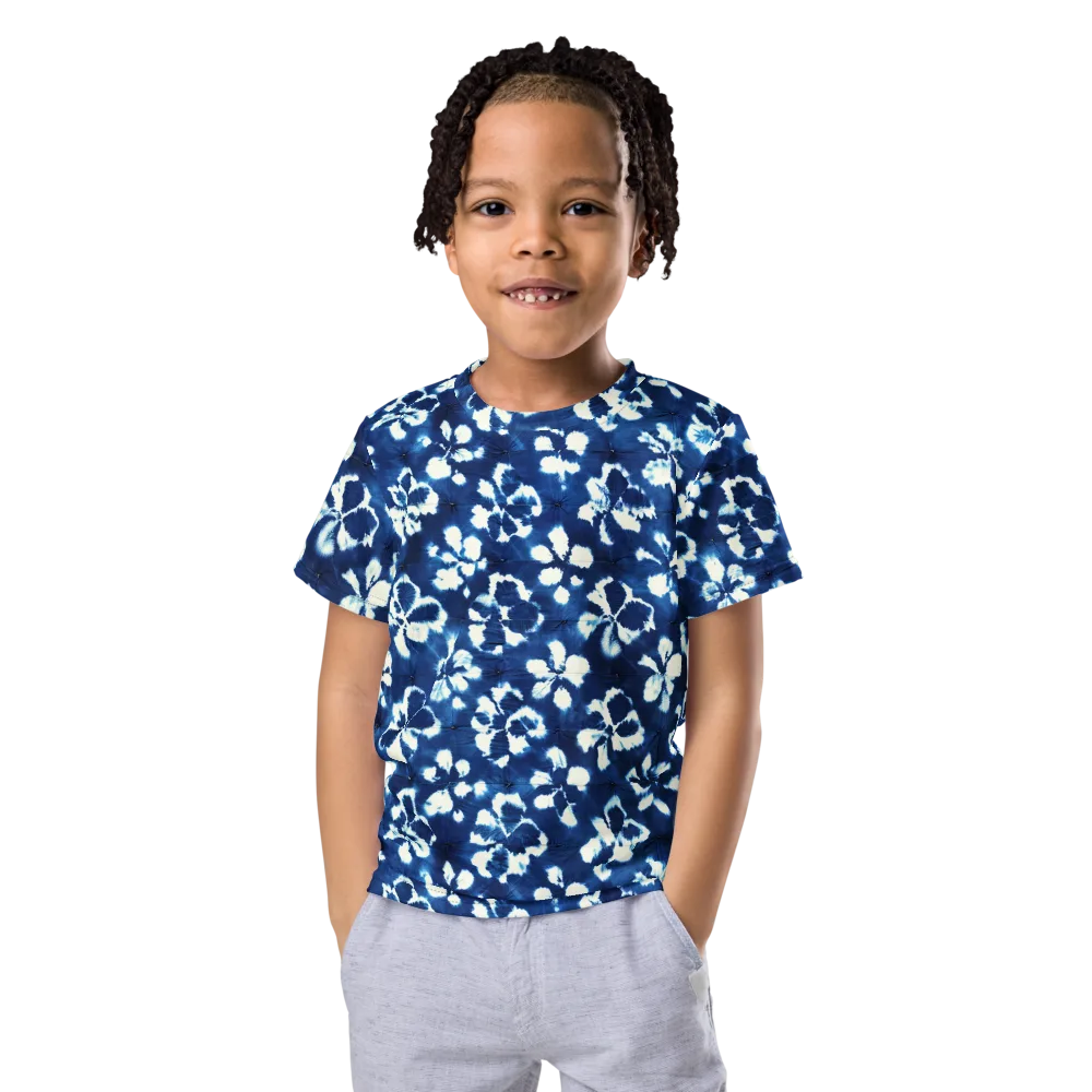 Shibori Garden on Kids Crew Neck T-Shirt — Front