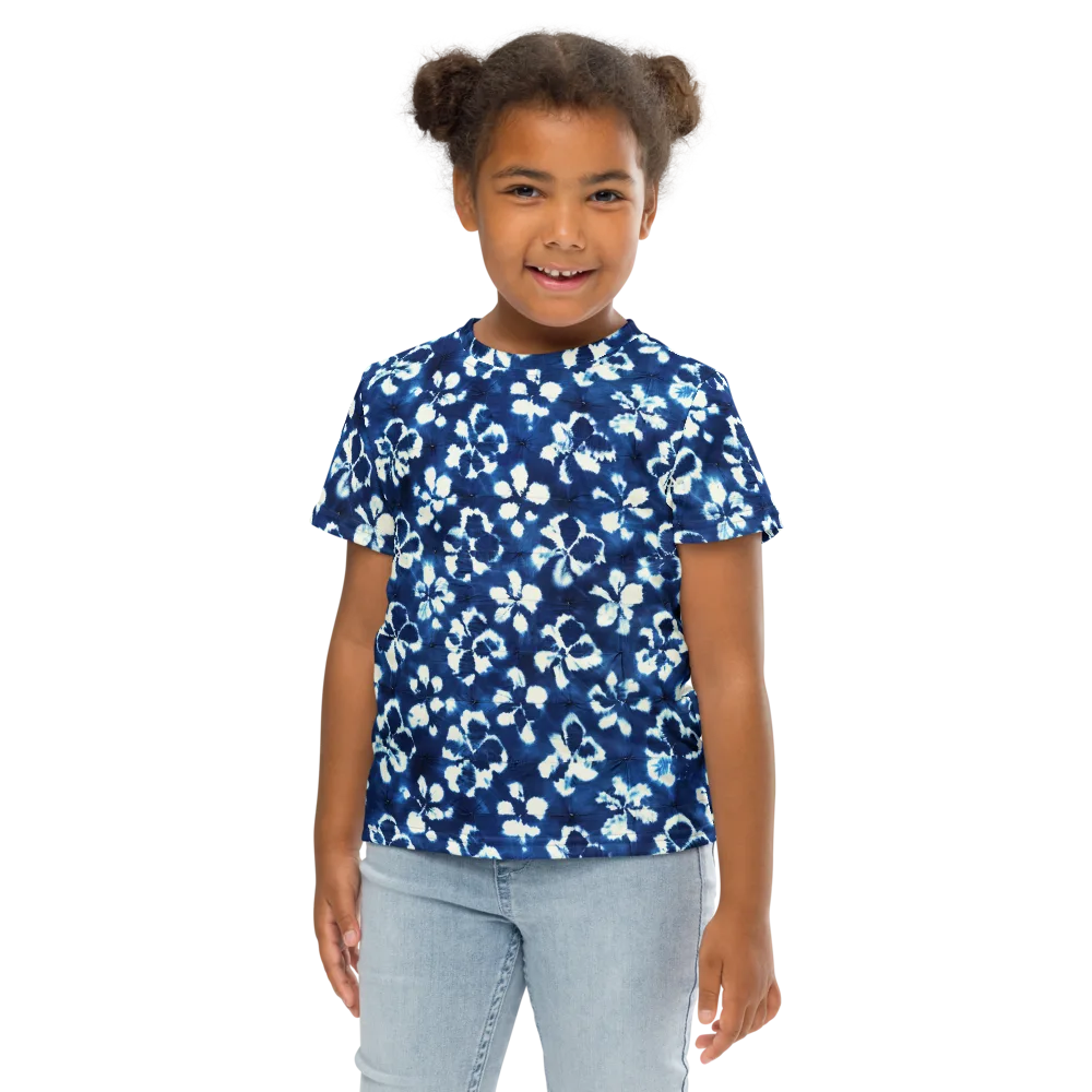 Shibori Garden on Kids Crew Neck T-Shirt — Front