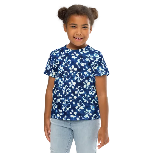 Shibori Garden on a Kids Crew Neck T-Shirt