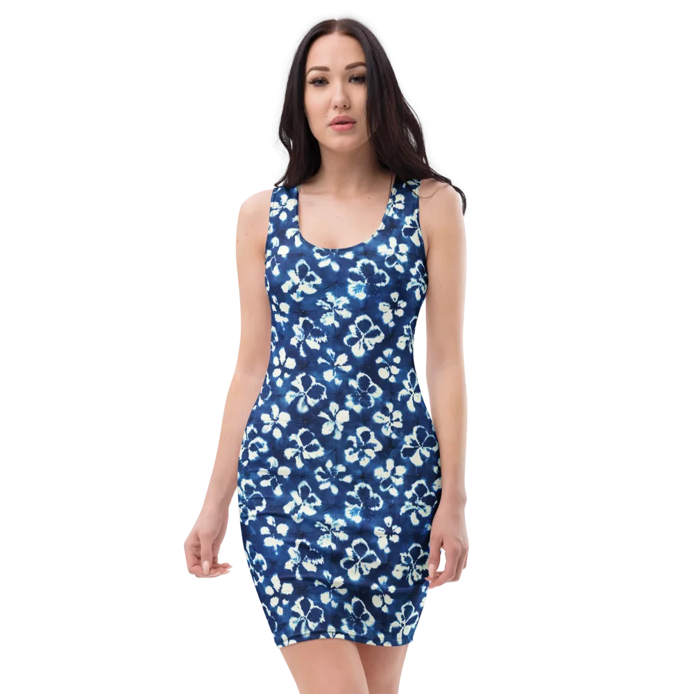 Shibori Garden on Bodycon Dress — Front