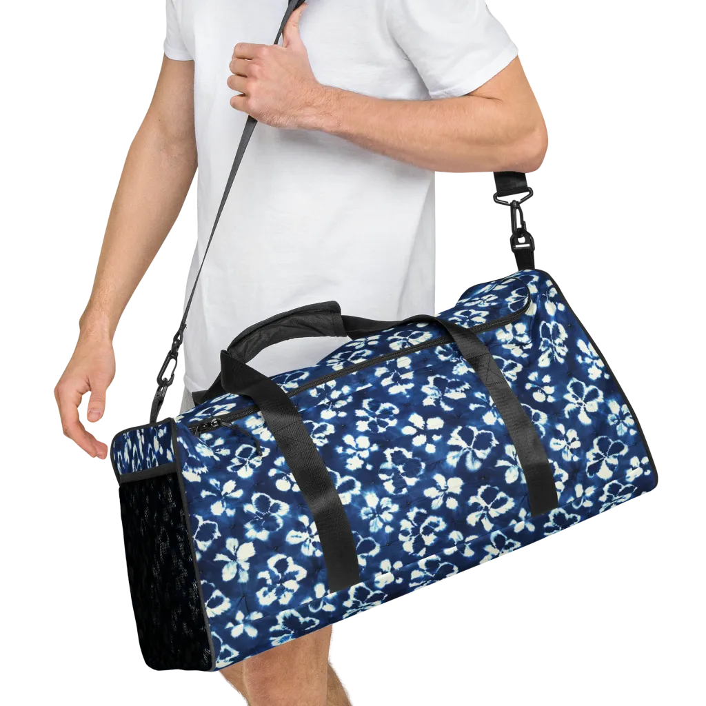Shibori Garden on Duffle Bag — Right Front