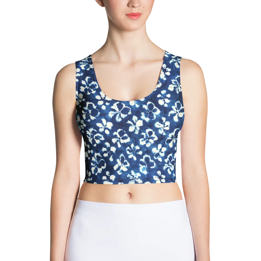 Shibori Garden on Crop Top — Front