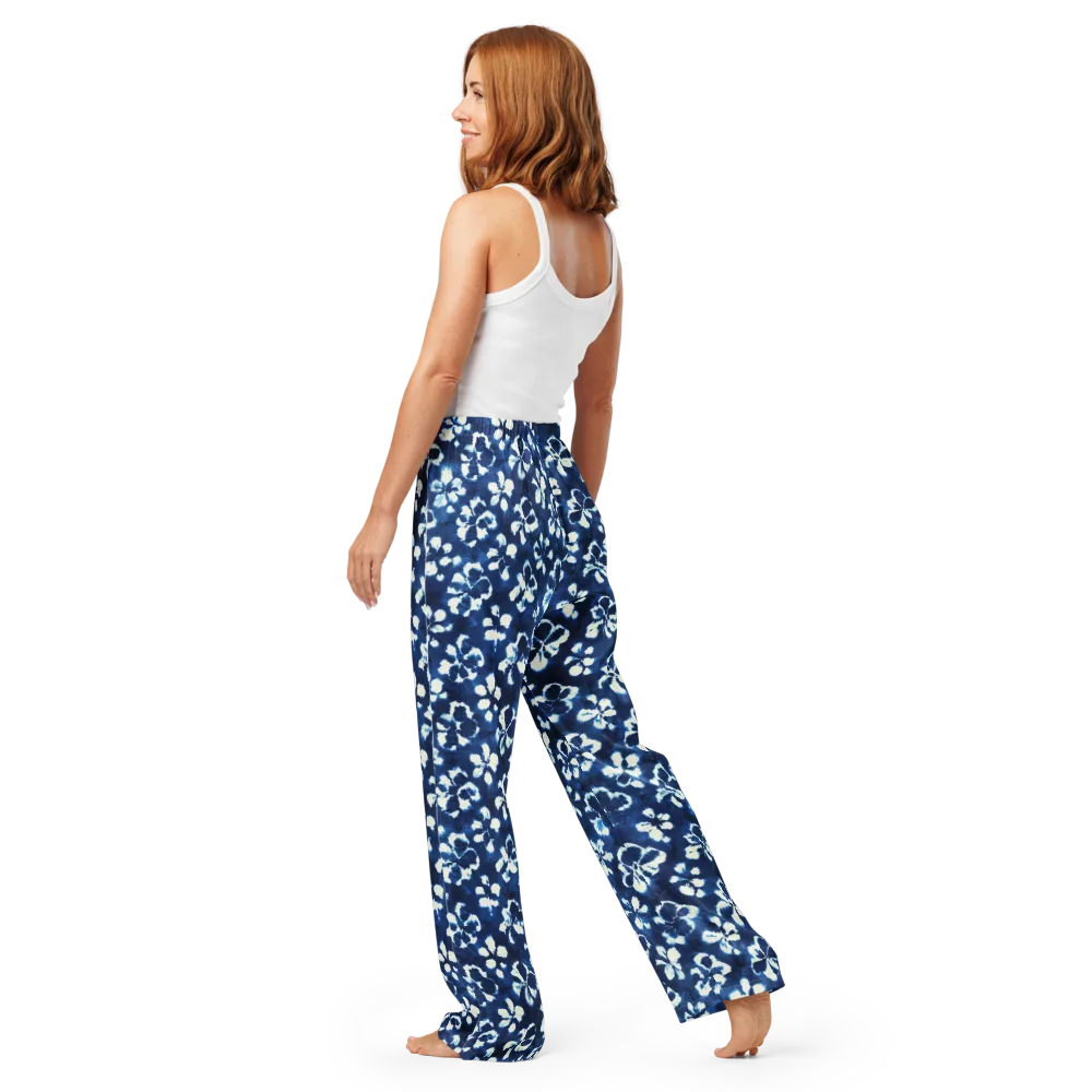 Shibori Garden on Women's Pajama Pants — Back
