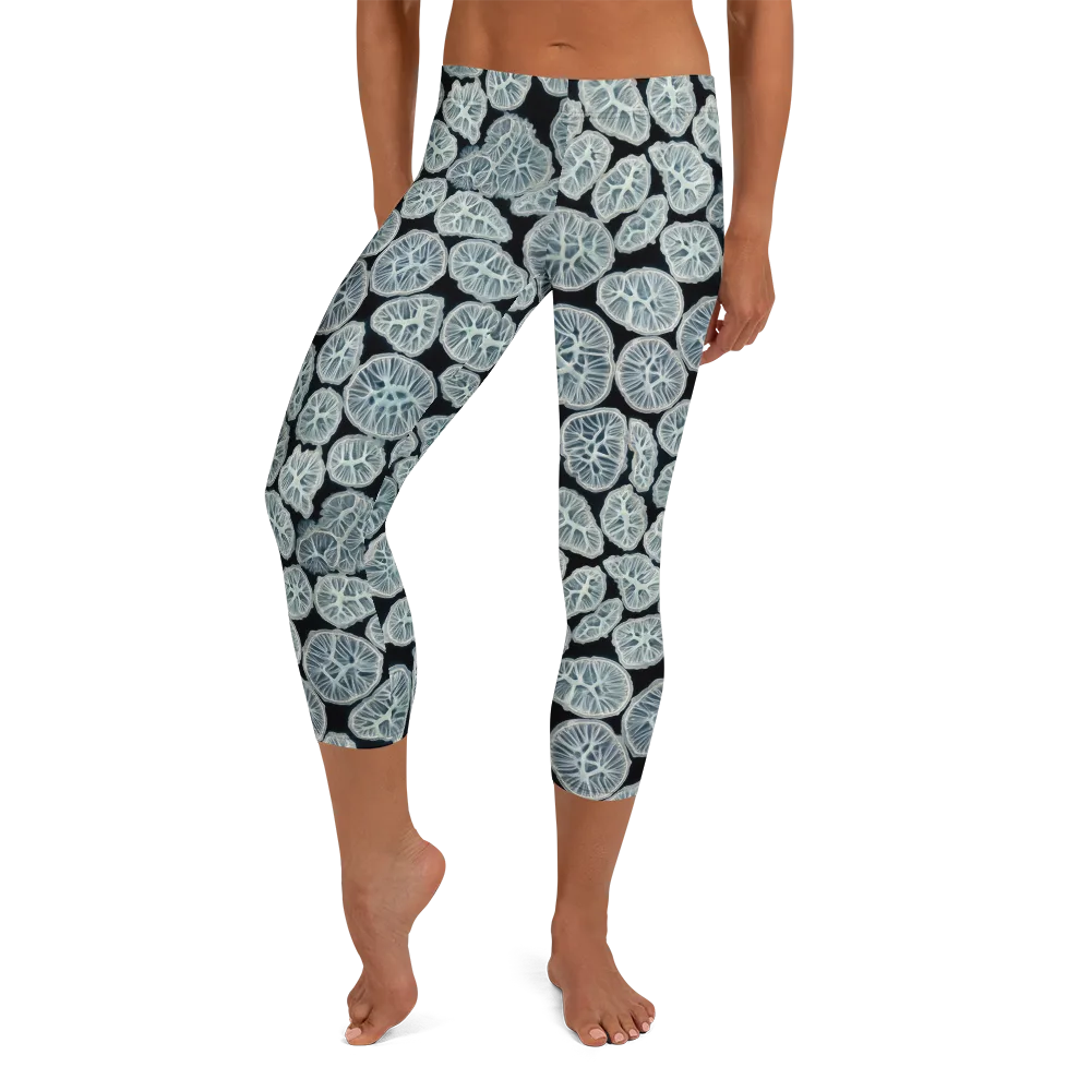 Frosted Citrus on Capri Leggings — Front