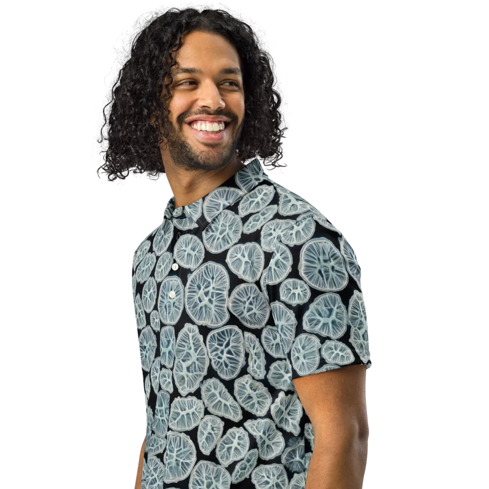 Frosted Citrus on Men's Slim Fit Polo Shirt — Left Front