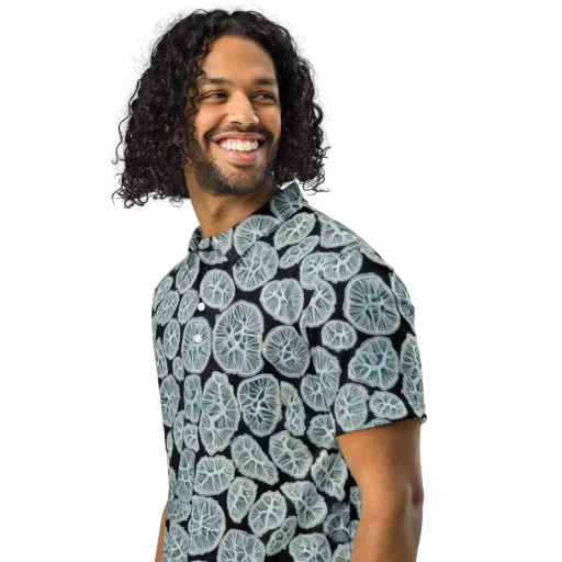 Frosted Citrus on a Men's Slim Fit Polo Shirt