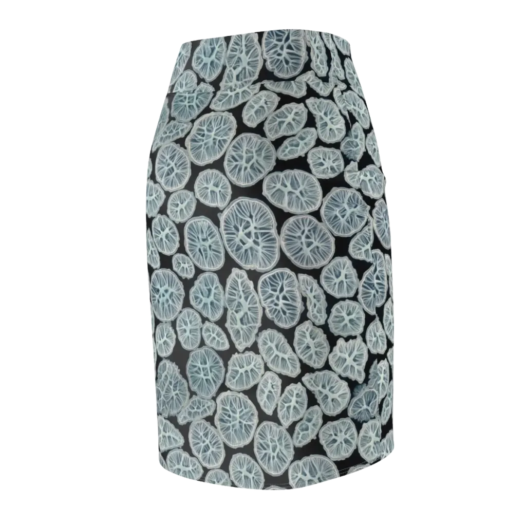 Frosted Citrus on Pencil Skirt — Back Side