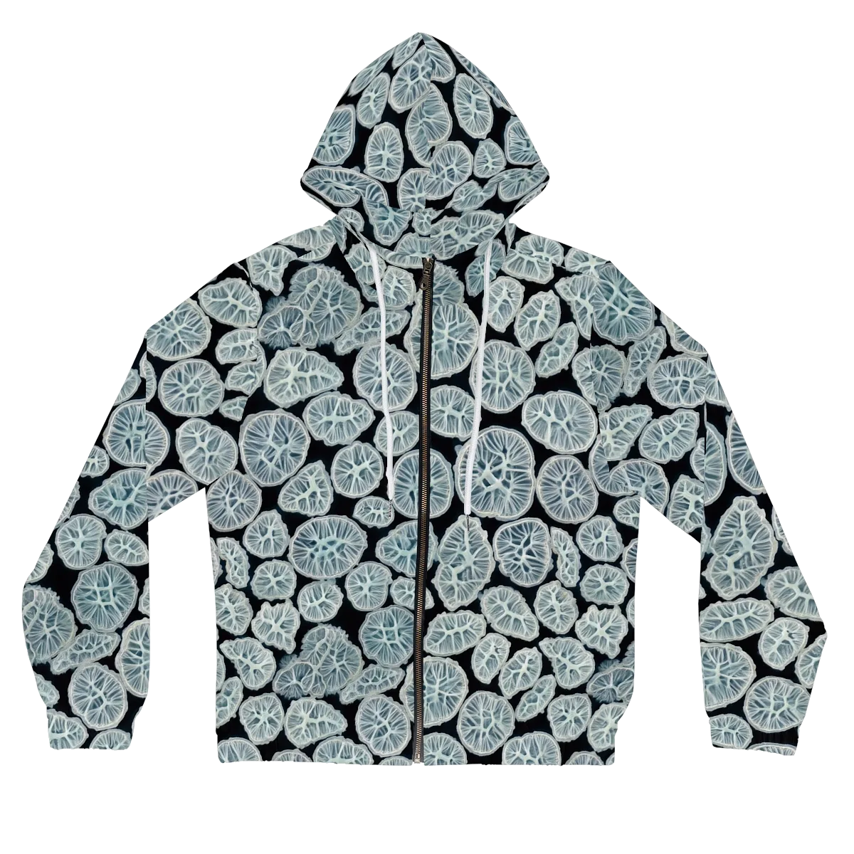 Frosted Citrus on Women's Full-Zip Hoodie — Front