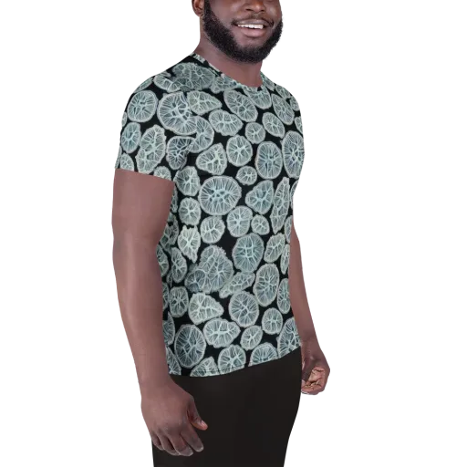 Frosted Citrus on a Men's Athletic T-Shirt