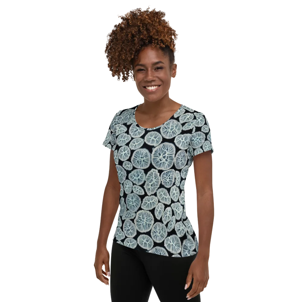 Frosted Citrus on Women's Athletic T-Shirt — Left