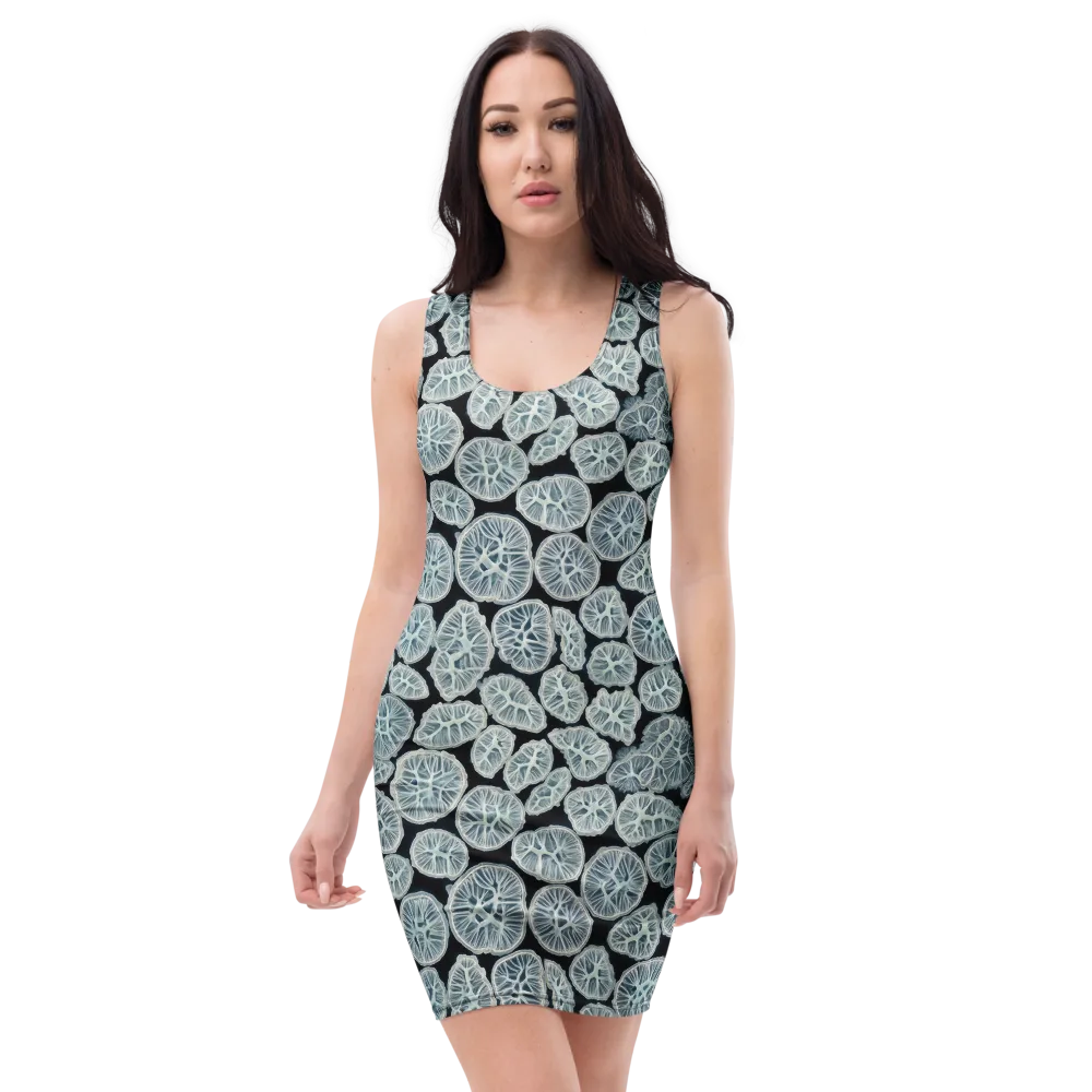 Frosted Citrus on Bodycon Dress — Front