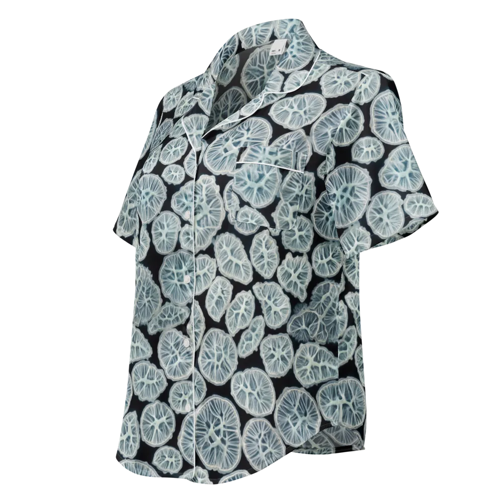 Frosted Citrus on Women's Short Sleeve Pajama Top — Left Front