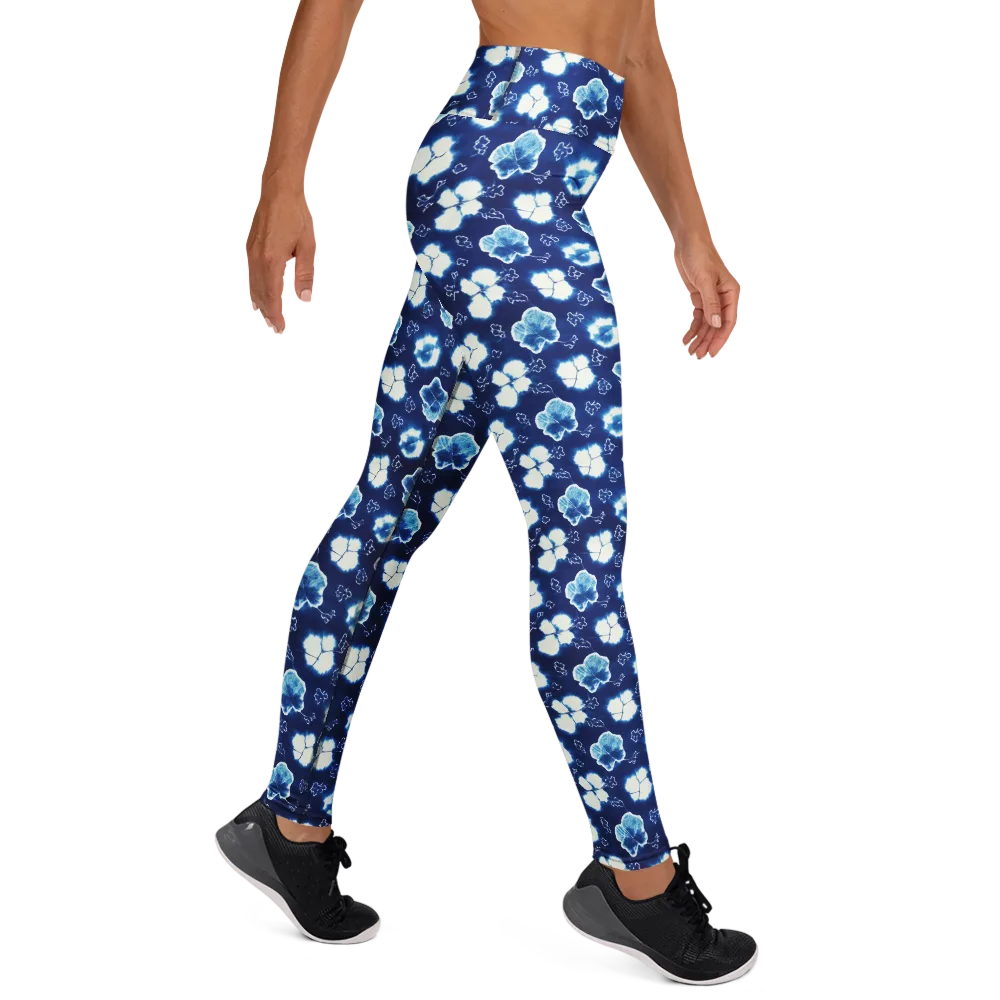 Indigo Botanica on Yoga Leggings — Right